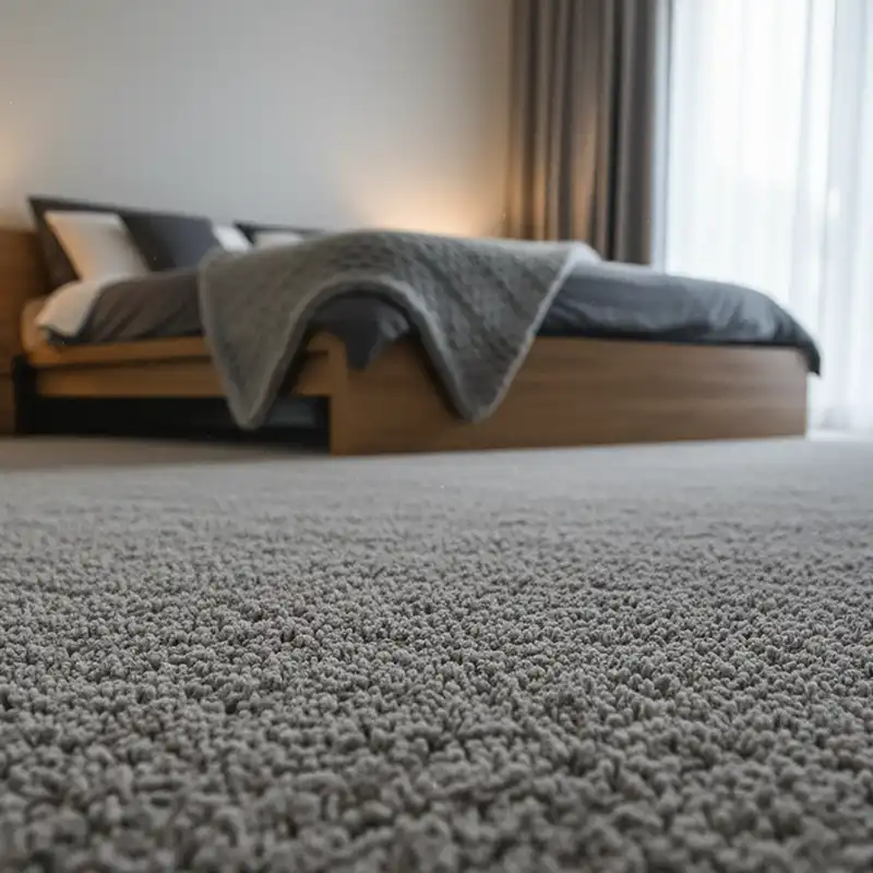 พรมปูพื้นห้องนอนสีเทา – เรียบง่าย อบอุ่น และน่าพักผ่อน
