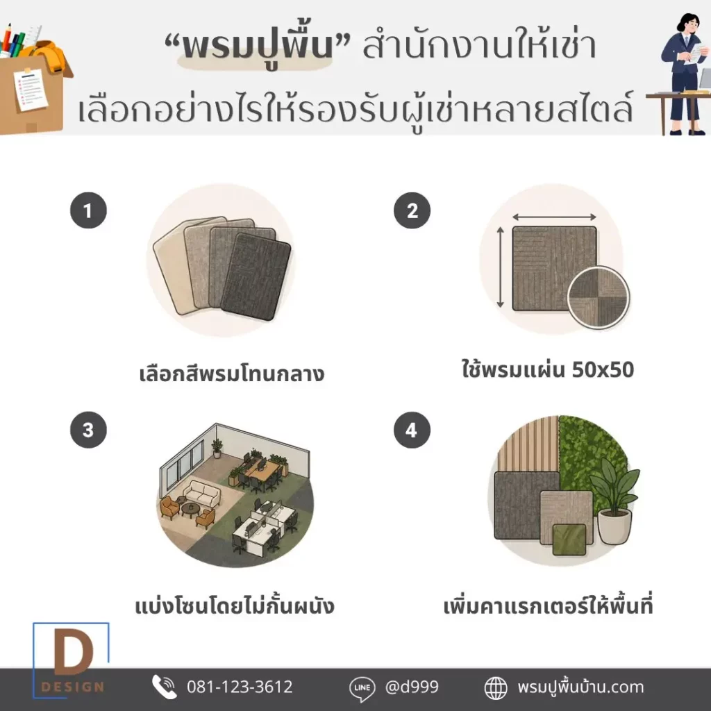 พรมปูพื้นสำนักงานให้เช่าลายเท็กซ์เจอร์ เพิ่มความยืดหยุ่นพื้นที่ พร้อมร้านขายพรมครบวงจร