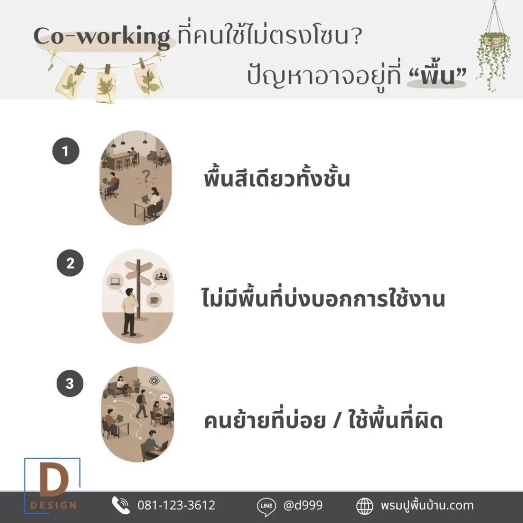 พรมแผ่น co-working space โซน focus และ collaboration ติดตั้งโดยช่างปูพรมมืออาชีพ