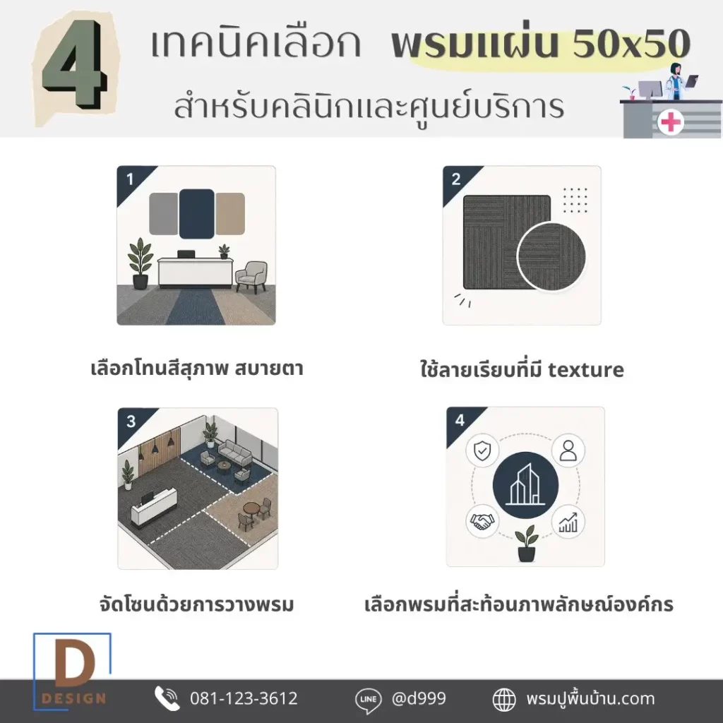 พรมปูพื้นโทนสุภาพช่วยให้คลินิกดูเป็นมืออาชีพ พร้อมช่างปูพรมมืออาชีพ
